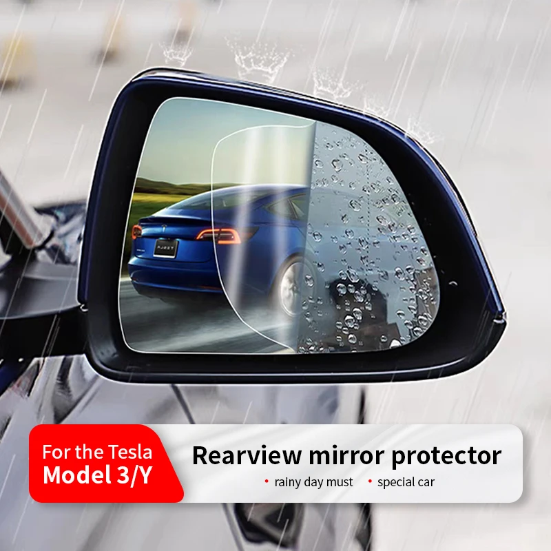 200x175mm Elliptical Side Mirror Film for Tesla Model 3/Y/X/S – Waterproof & Anti-Fog (1 Pair)