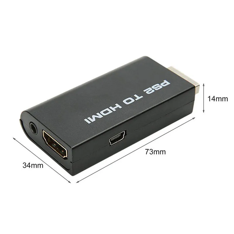 PS2 To HDMI 480i/480p/576i Audio Video Converter Adapter With 3.5mm Audio Output Supports For PS2 Display Modes