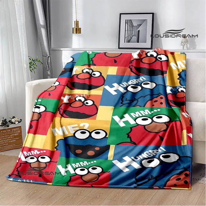 Sesame Street cartoon print blankets picnic blanket Warm Flannel blankets Soft and comfortable blanket bed linings Birthday Gift