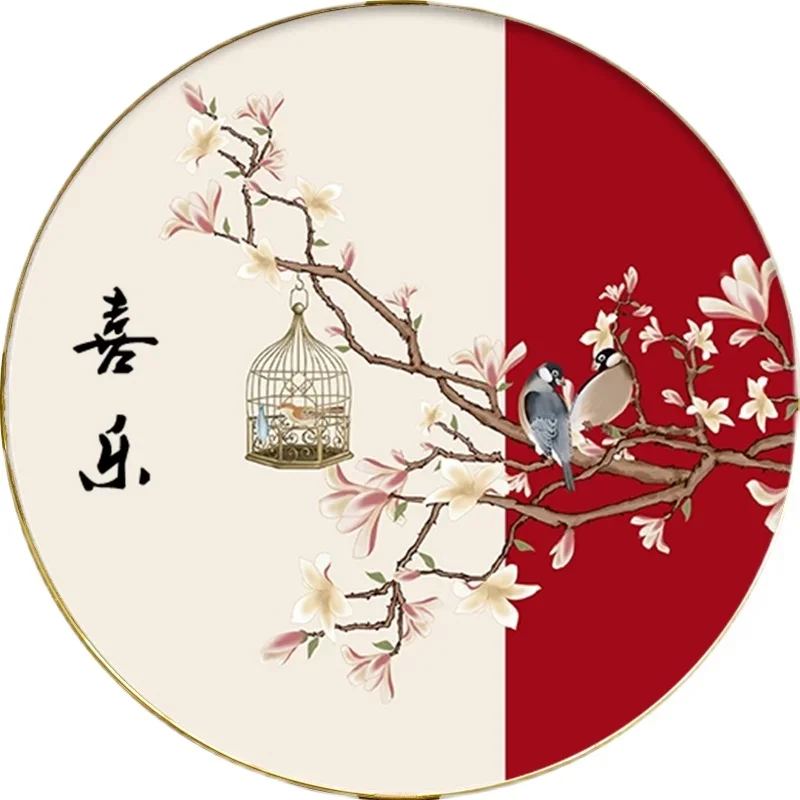 Customized Bird singing floral series cloisonné cloisonné enamel painting DIY material wrapped gold silk colored sand intangible