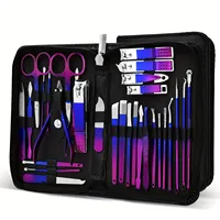 Colorful 30 Pcs Set Stainless Steel Colorful Nail Clippers Set Manicure Tools Package with Home Travel Beauty Care Set