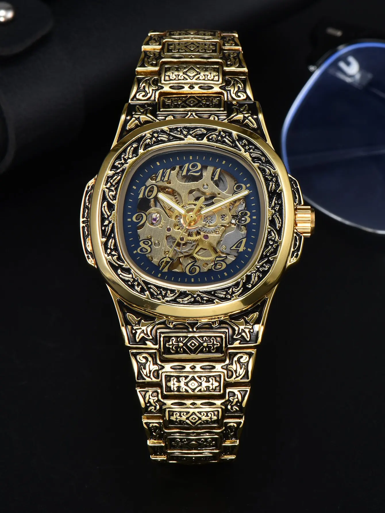 LONGLUX Automatic Mechanical Men's Skeleton Watch