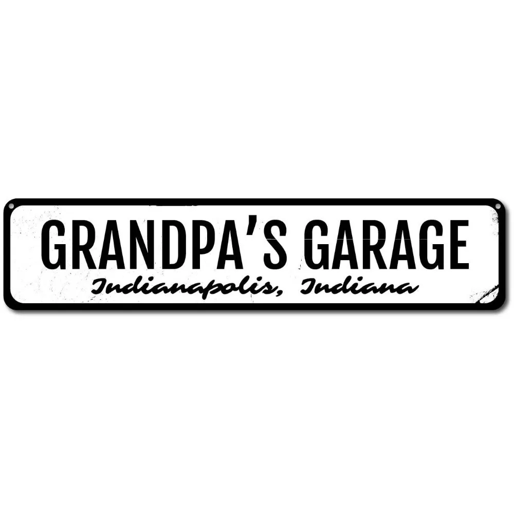 CIFbuy Personalisiertes Textschild aus Metall, Maßgefertigtes Vintage-Wandschild für die Garage des Großvaters (Nur zur Dekoration)