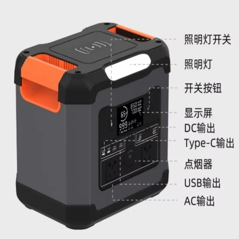 Outdoor Mobile Power Supply 1500W Fast Charge Large-Capacity Two-Way Inverted Iron Phosphate 3000W Power Banks Power Station