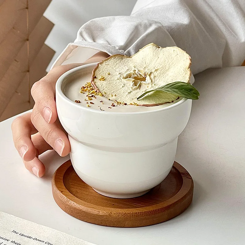 Niche High-end  Chubby Cup  Hand-held Cup  Latte Coffee Cup  Ceramic Cup Household Drinking Cup Mug Teacup