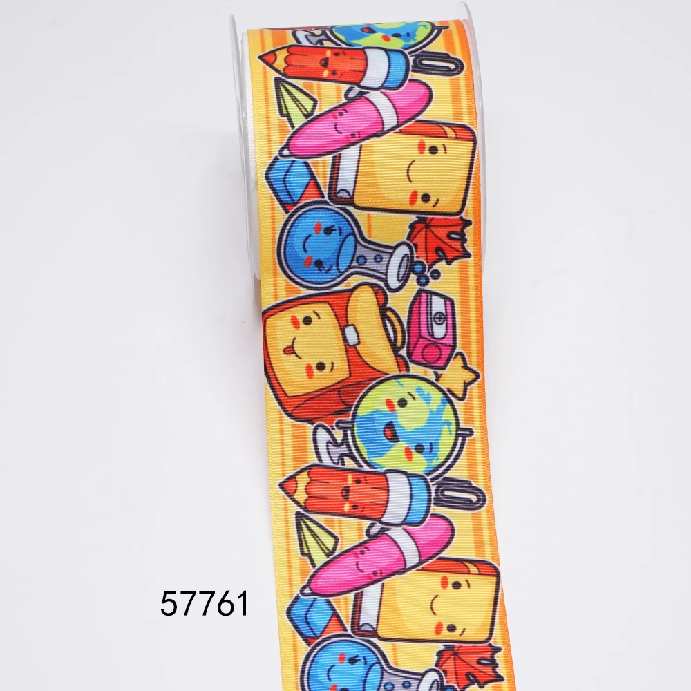 DIY Back To School Printed Grosgrain Ribbon For Craft Supplies Sewing Accessories 5 Yards, Planar Resins 10 Pieces. 56076