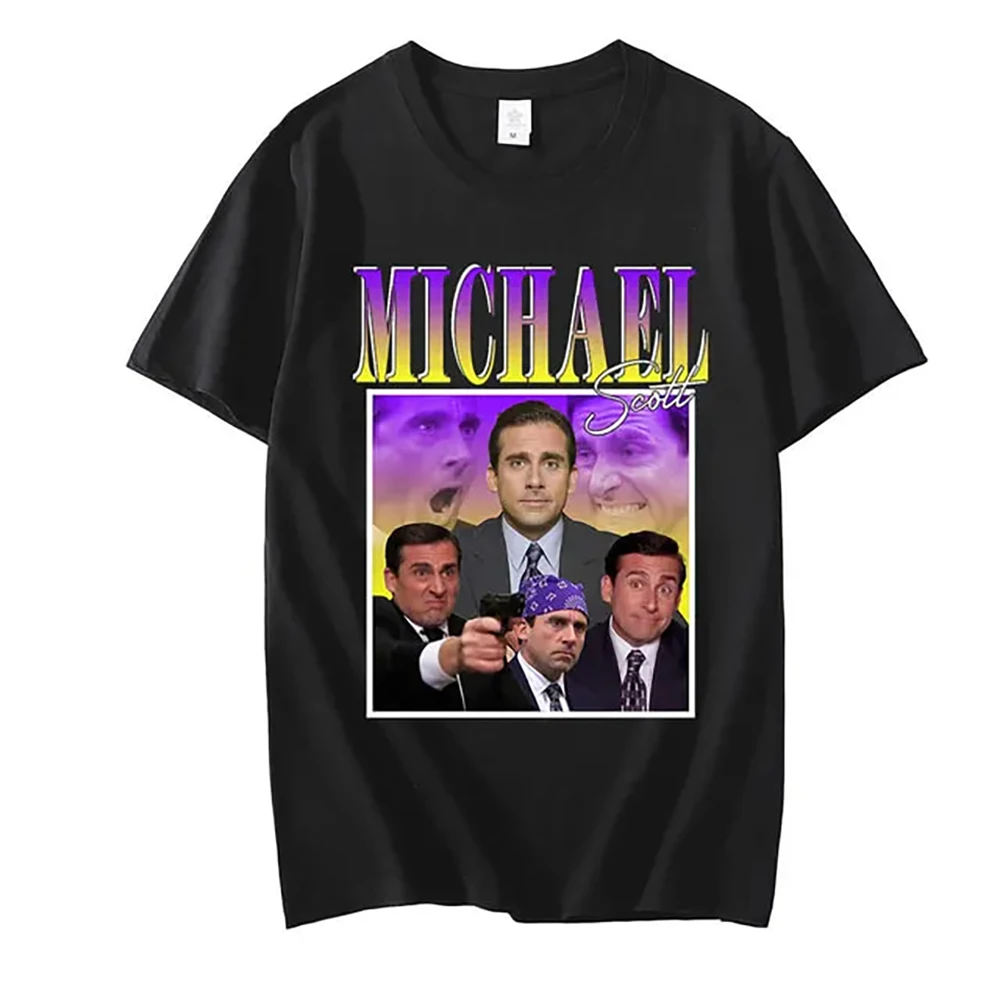 JRJZ Men\'s Clothing Oversized Cotton T-Shirts For Men Short Sleeve T-Shirt For Men from Michael Scott homame The Office #913144