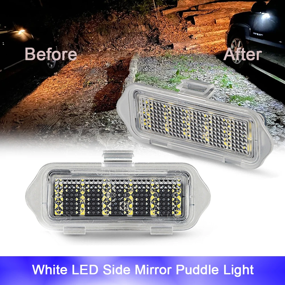 

2pcs White LED Side Rearview Mirror Puddle Light DRL For GMC Yukon XL GMC Sierra 1500 2500 Chevrolet Tahoe Suburban Silverado