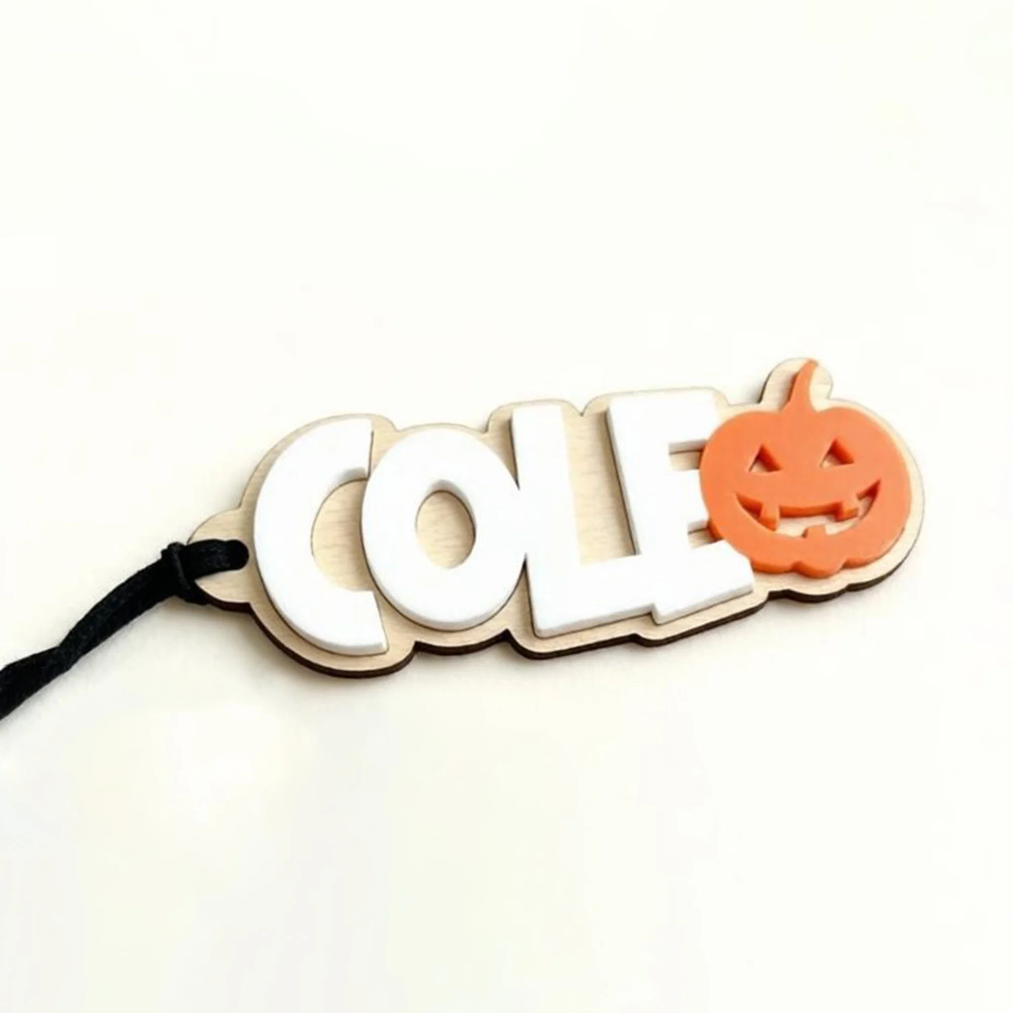 Personalized Halloween Basket Tags Keychain, Custom Name