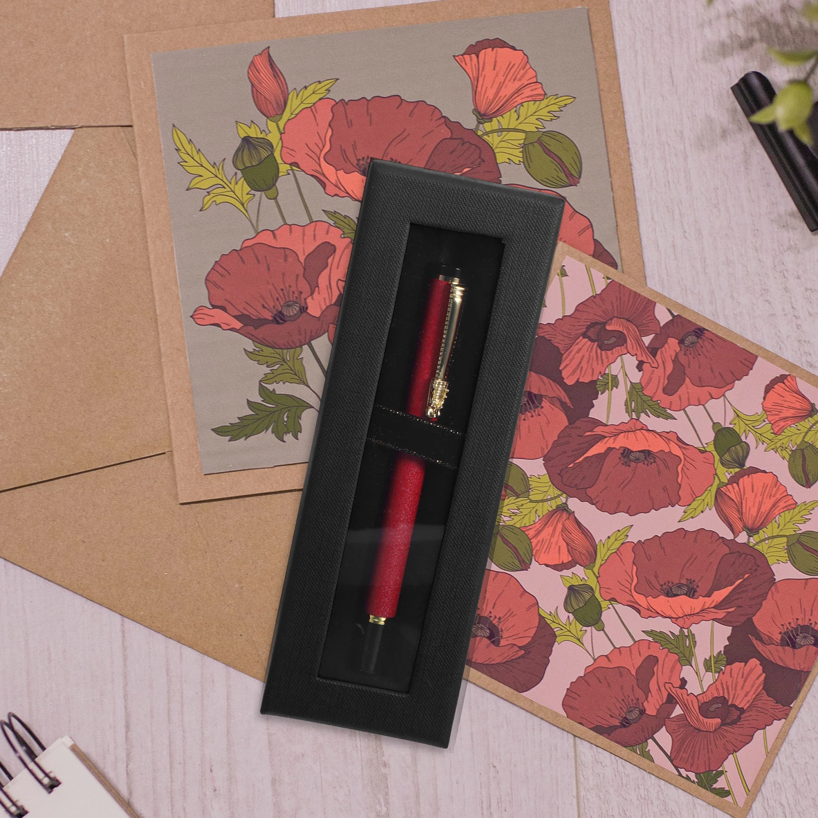 

10pcs Clear Box Lid Black Packaging Transparent Viewing Window Pen Display Storage Gift Box Pen Protection Decorative Favor