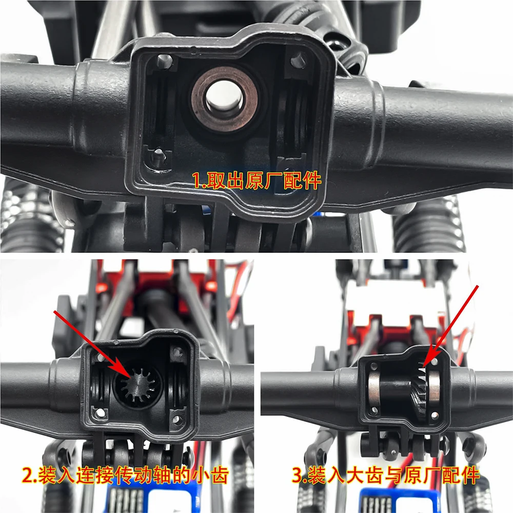 AXSPEED 22/12T 24/12T 26/12T Stahl Overdrive Underdrive Helical Gear für 1/18 RC Crawler Axial TRX4M Upgrade Teile – Detail 6