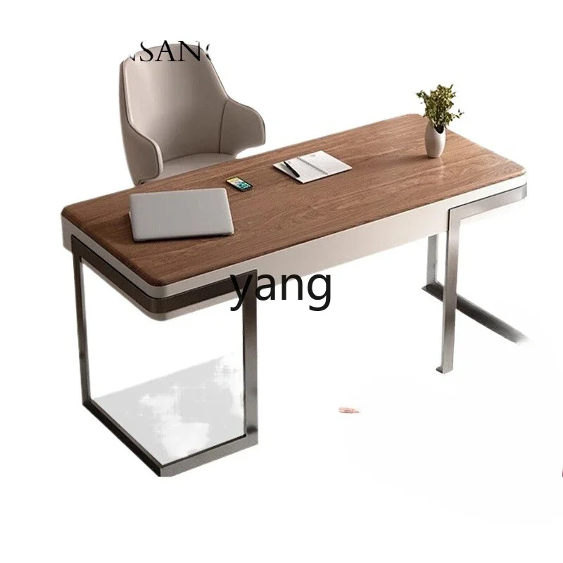 

LH retro style solid wood desk home writing study desk chair combination