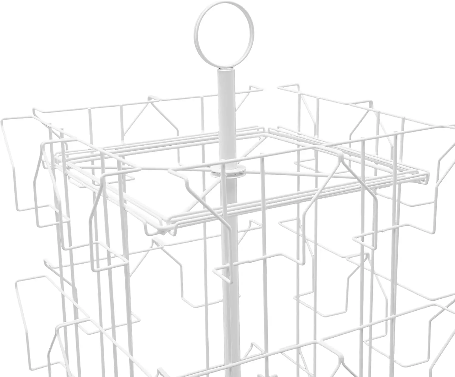 رف بطاقات المعايدة الدوار على سطح الطاولة، حامل عرض معدني 24 جيوب، دوار
