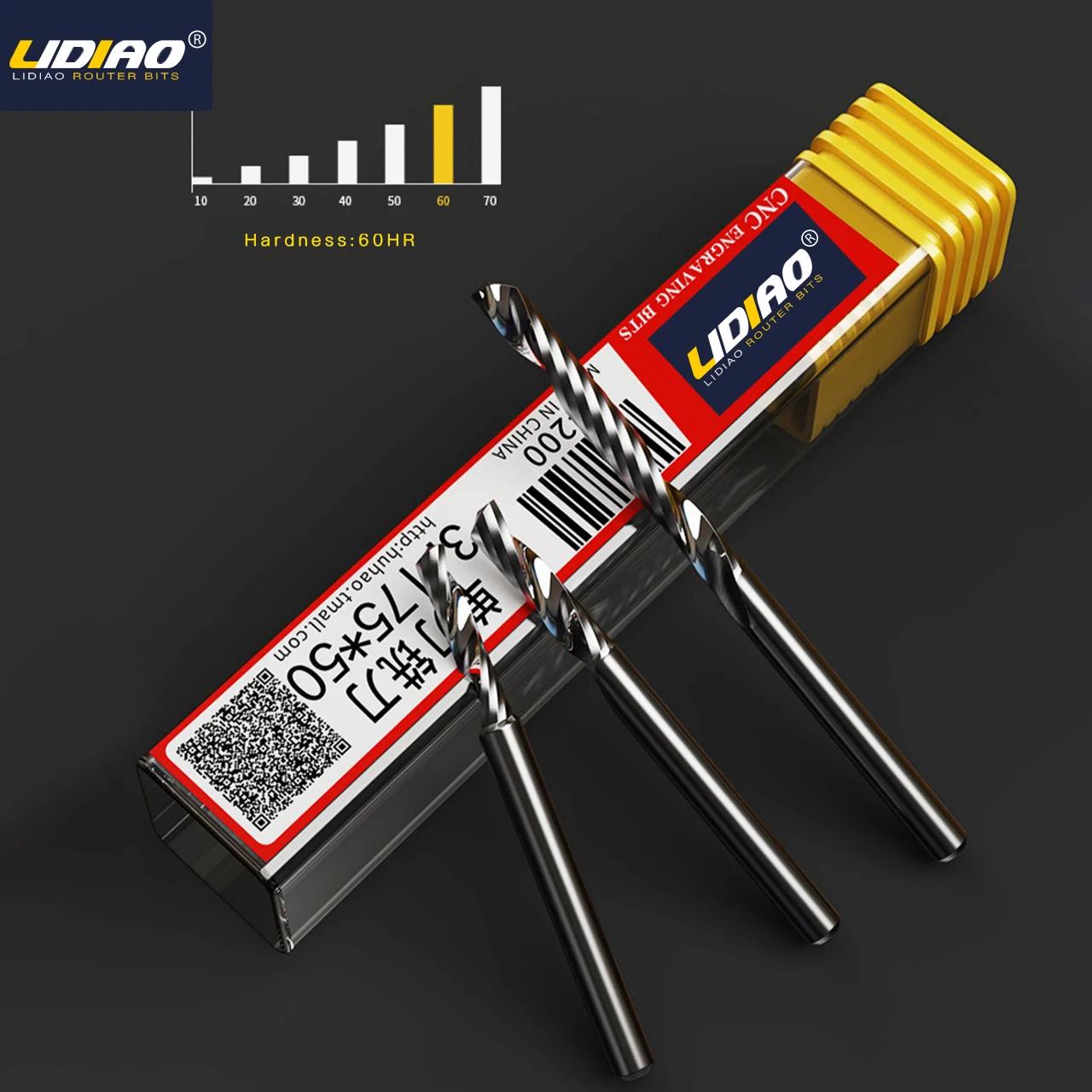 Lidiao Cnc End Mill Ferramentas Mecânicas Haste 3.175 mm Aço de Tungstênio Única Flauta Espiral Router Bits Fresa Corte Pvc Acryli