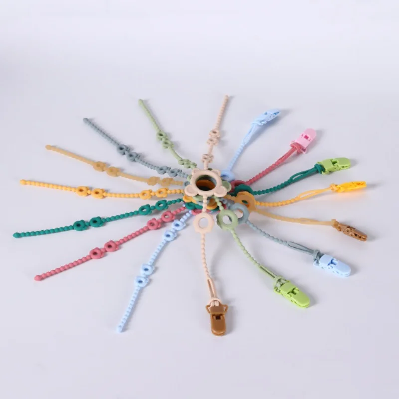 Silikon-Anti-Fall-Kette Beißkette Baby-Beißspielzeug Anti-Verlust-Seil Baby-Beruhigungs- und Schnullerkette Zubehör – Detail 3