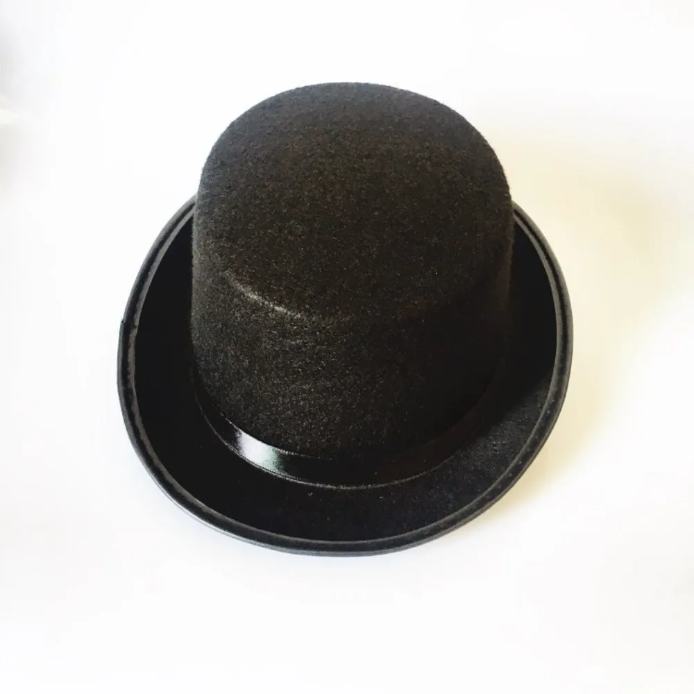 Fashion Fabric Black Top Hat Costume Accessory Elegant Magician Hat Dark Collapsible Jazz Cap Kids Adult