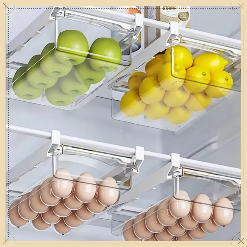 

Transparent Refrigerator Drawer Under-shelf Storage Box Fruit Vegetable Egg Preservation Organizer Kitchen Container