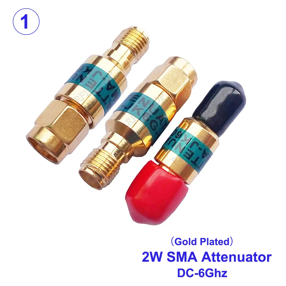 1Pcs 2W DC-6GHz 1~30db SMA Male to SMA Female Coaxial RF Attenuator SMA Type Fixed Connectors 304 Stainless Steel/Nikel plated