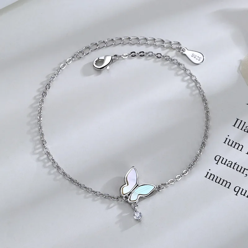 VENTFILLE 925 zilveren diamanten bezaaide vlinderarmband damesmode temperament bloem verstelbare armband