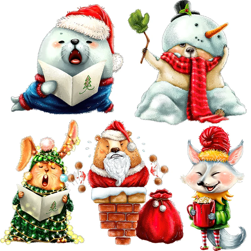 Three Ratels CP9 Warm fairy tale style  hand-painted forest Christmas animal wall sticker