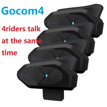 GOCOM4 motosiklet Bluetooth interkom kask Communicator kulaklık FM Ridao interkom 4 biniciler için Intercomunicador PK V4 artı