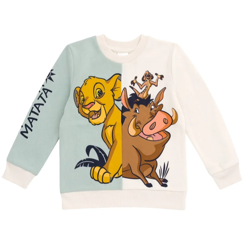 ديزني الأسد الملك سيمبا تيمون بومبا الكبار الاطفال Crewneck البلوز البلوز عادية لينة مريح أنيق مريح صالح الخريف الشتاء