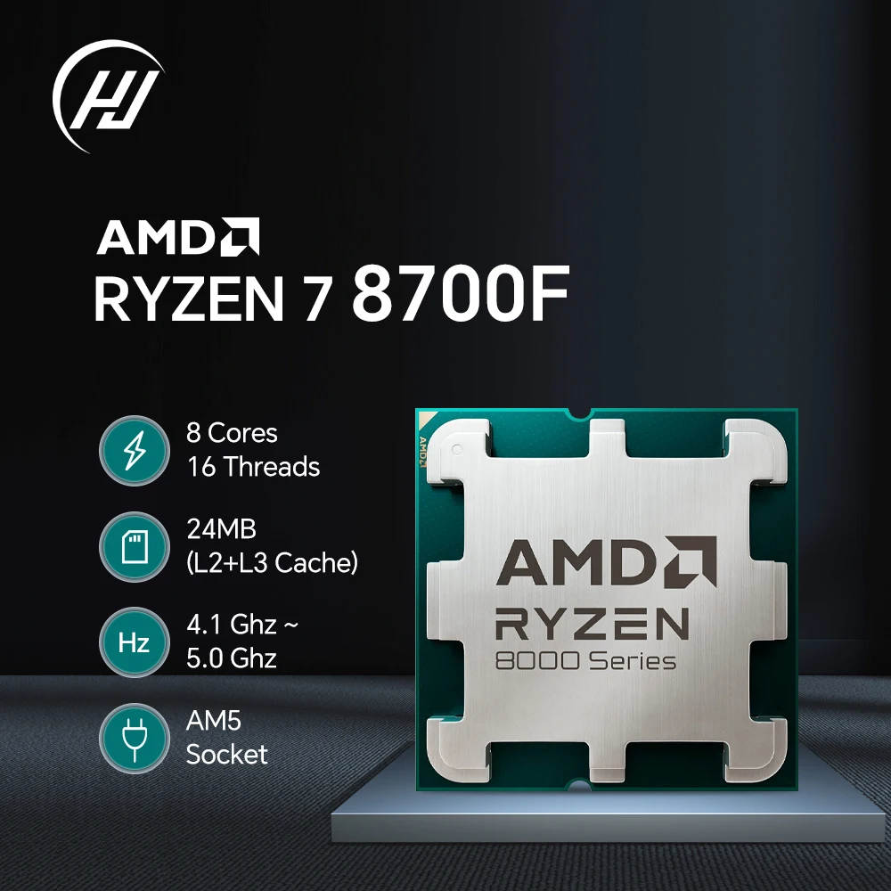 AMD Ryzen 7 8700F 8 Cores 16 Threads 5GHz New Desktop Computer