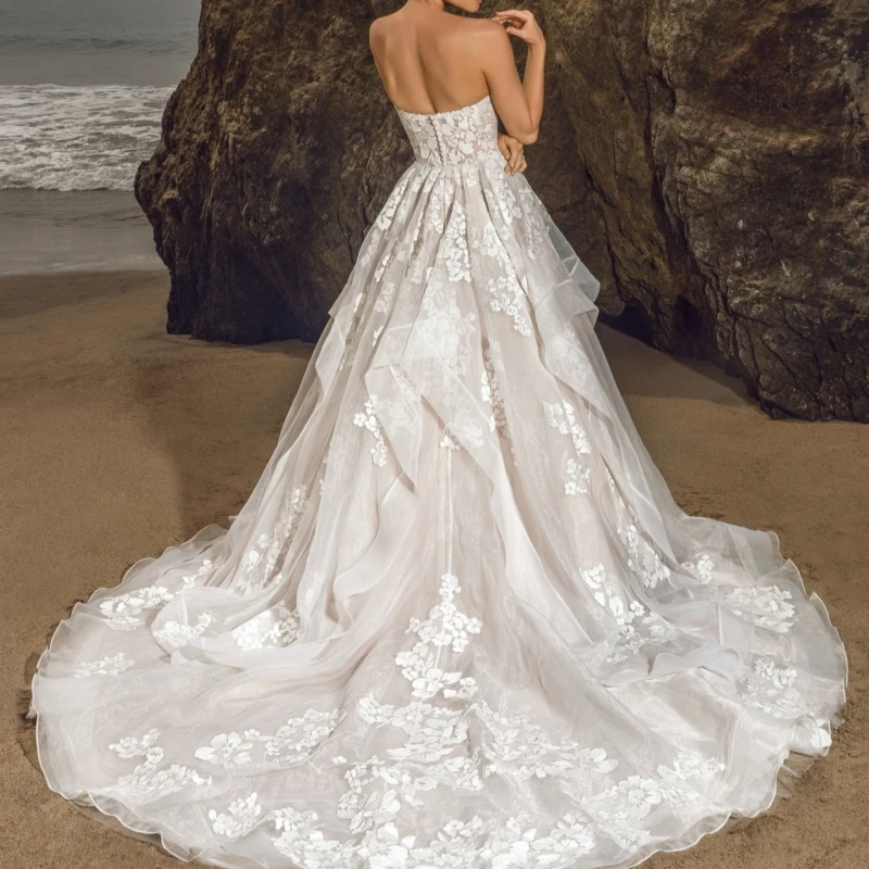Luxury Light Champagne Dubai Arabic Mermaid Wedding Dresses Applique Lace Tull Court Train Wedding Dress Bridal Gowns vestidos