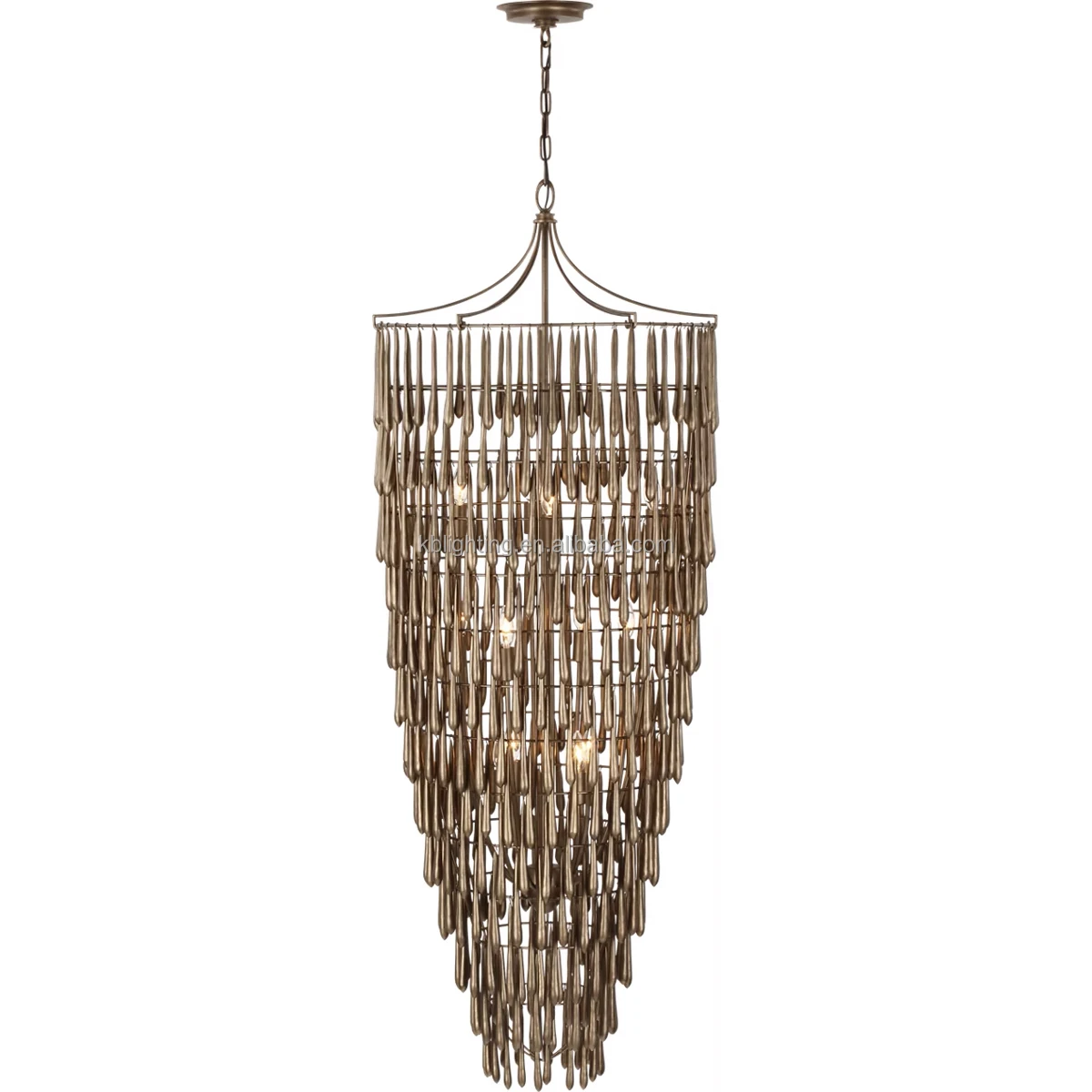 Classic Basket Chandeliers Unique Design Entryway Tall Cascading Chandelier for Dining Room Table