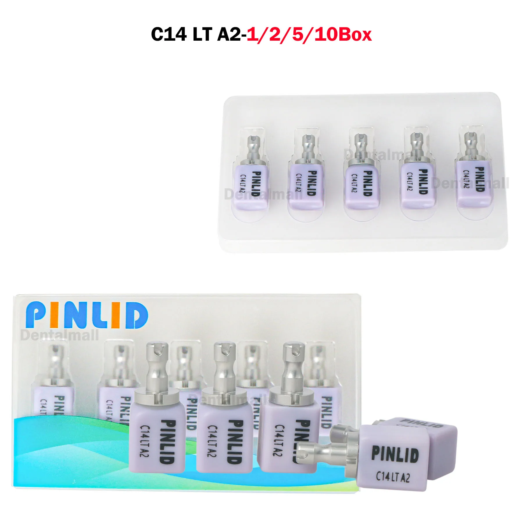 

5Pcs/Box Dental C14 LT A2 Glass Ceramic Blocks CAD/CAM Low Transparency Epair Materials