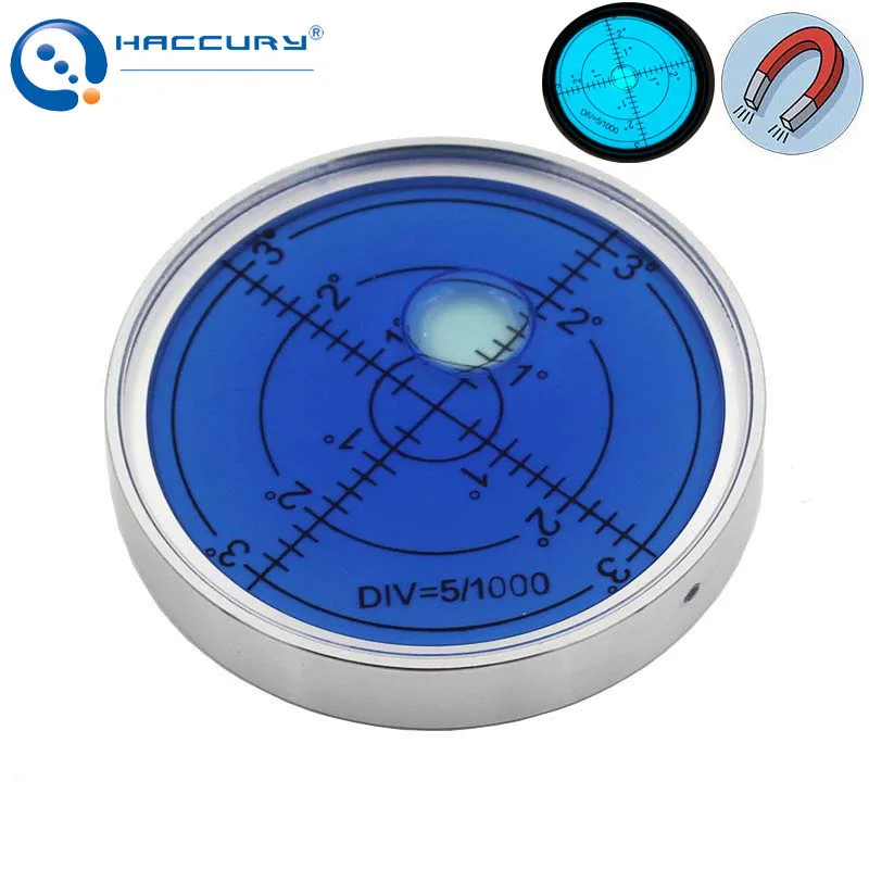HACCURY Magnetic Nivel Bubble Level Inside Line 60*10mm Round Leveling Blister Leveler Tool for Platform Mechanical Equipment