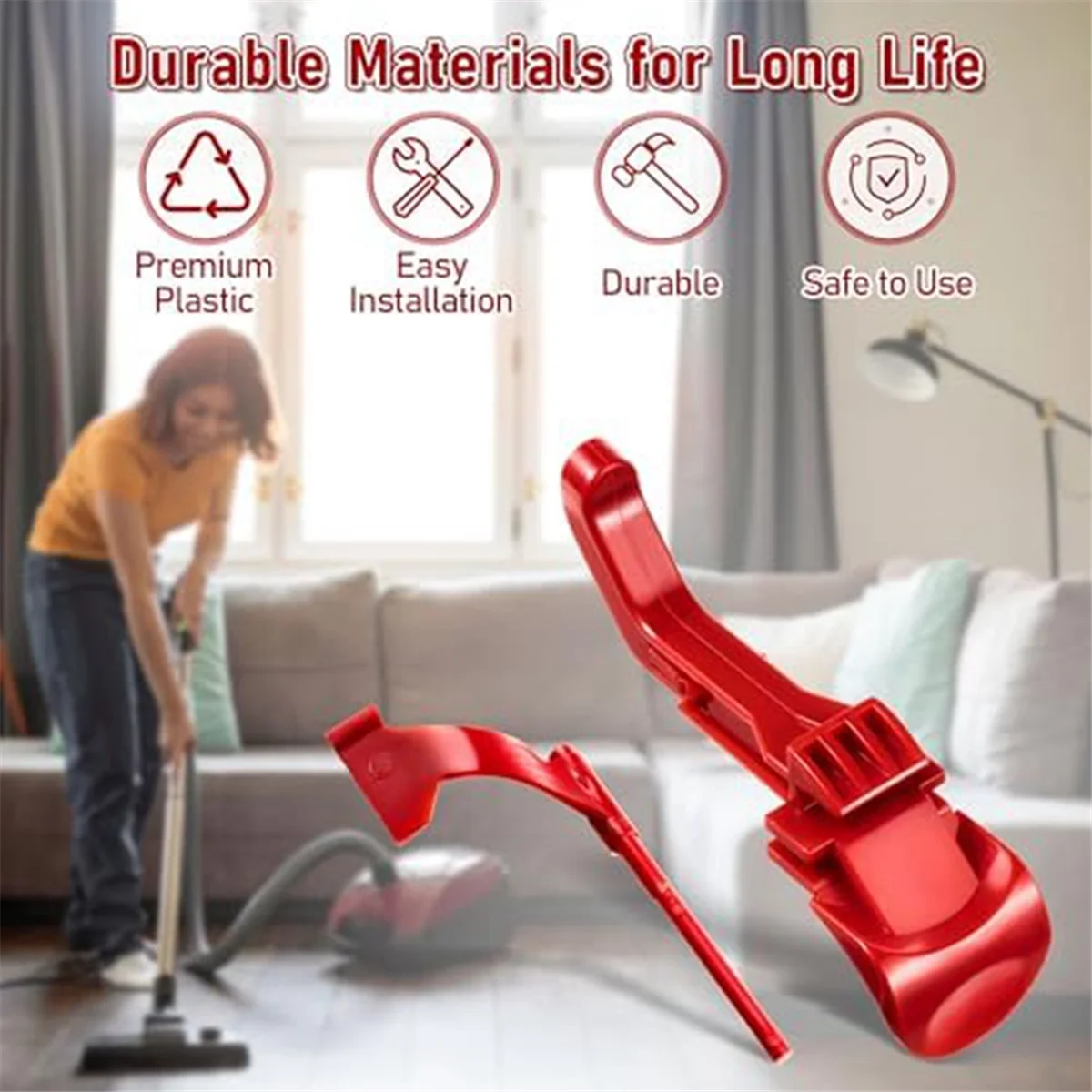 Clips de captura de botón de liberación de recipiente rojo al vacío A01M para Dyson DC41, DC41 Animal, DC41 Animal UK, DC43, DC55, DC65