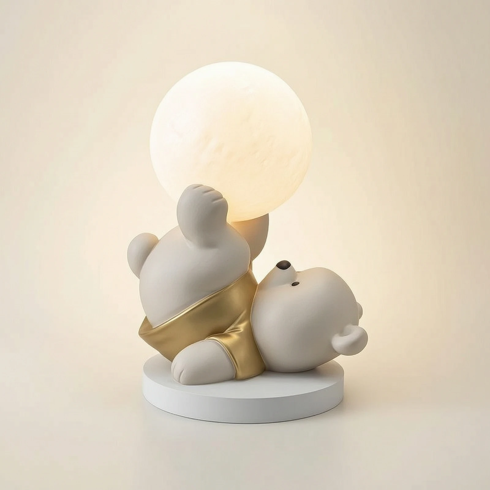Bear Night Light Decorative Bear Ornament with Lamp Cartoon Matte for Children, Bedside Table, Bedroom view 4