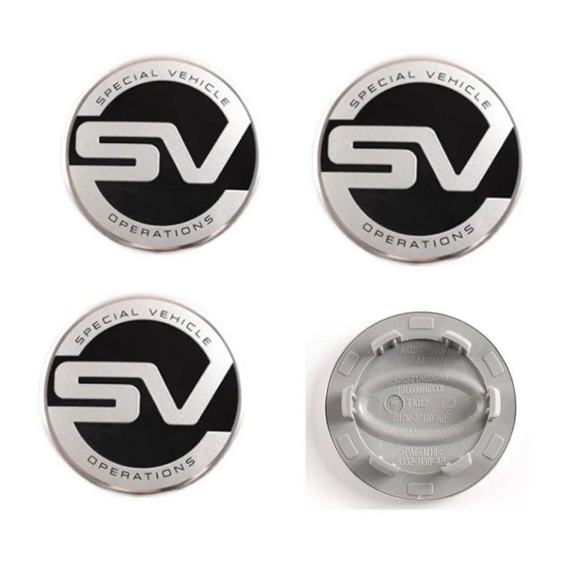 ثلاثية الأبعاد 62mmCar عجلة مركز قبعات مع SV SVR شعار شعار حافة غطاء محور شارة ل رينج روفر إيفوك ديسكفري اكسسوارات التصميم