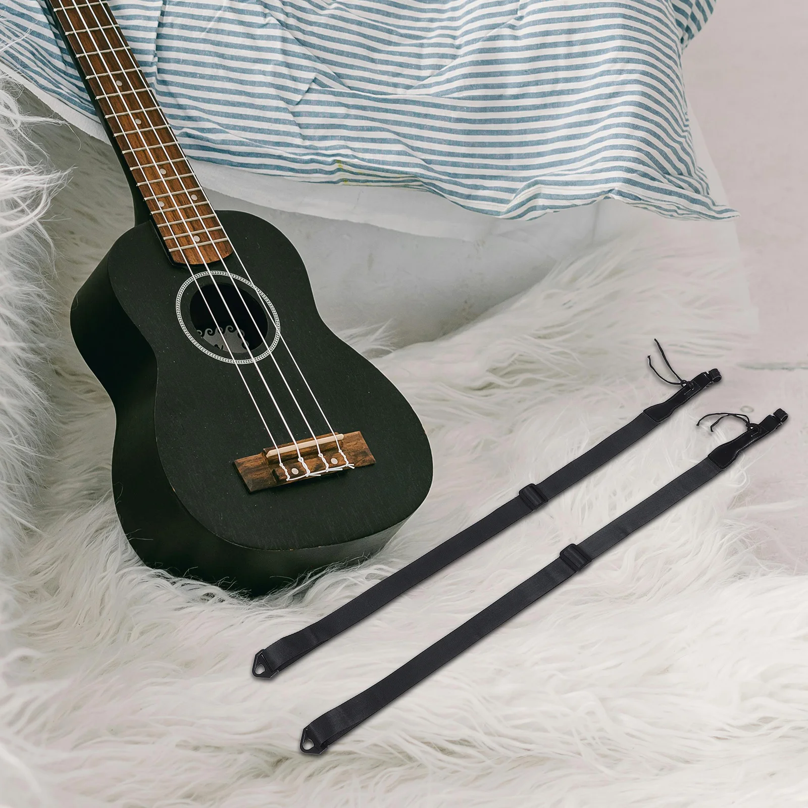 2Pcs Ukulele Strap Durable Adjustable Shoulder Strap for Hawaiian Four-String Guitar Kids Adults Instrument Support