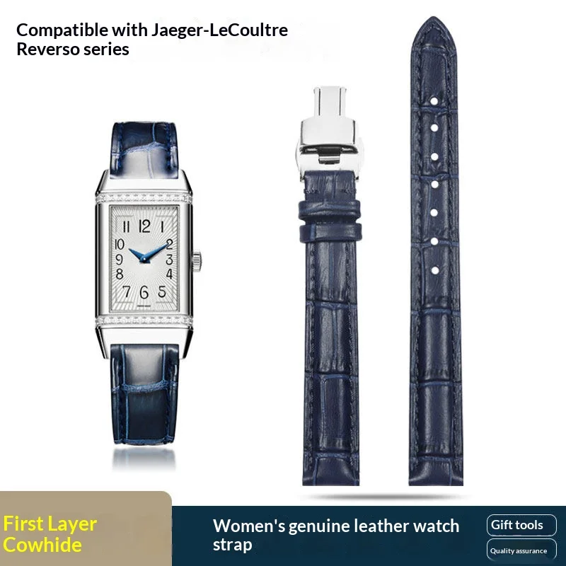 14mm 16mm 18mm 20mm  watchbands for Jaeger-LeCoultre REVERSO MASTER ULTRA THIN RENDEZ-VOUS blue grey Replace Cowhide watch strap