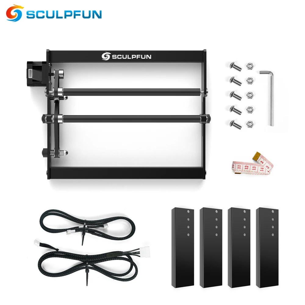 

SCULPFUN Rotary Roller Laser Engraver Y-axis Roller 360° Rotating for Cylindrical Objects Suit for Most Laser Engraving Machine