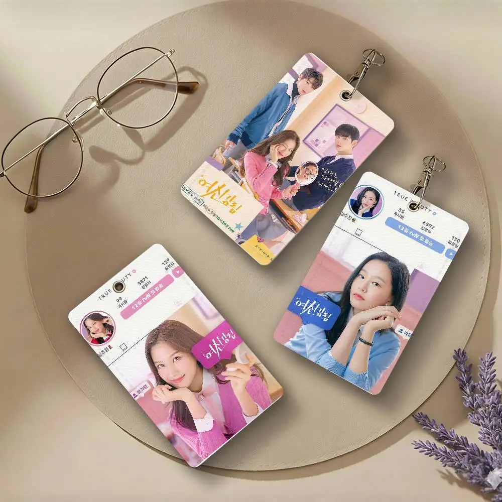 Classic Korean Drama True Beauty PU Leather Card Holders Anti-lost Protective Cover Cases Cards