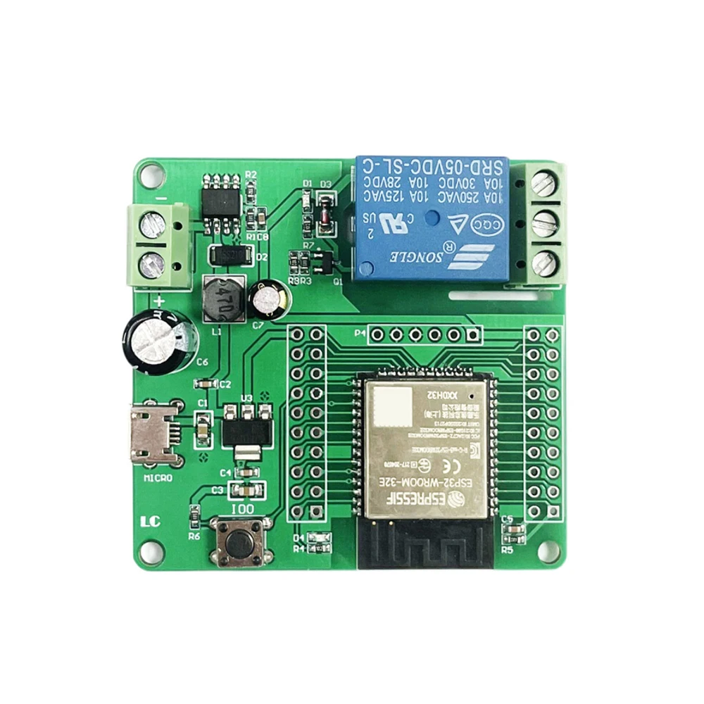 

AC5-60V ESP32 Wifi Relay Board 1 Way Relay Module Development Board I/O Port UART Program Download Port 4M Byte Flash Module