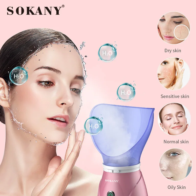 Facial Steamer,Nano Ionic Face Steamer Face Sauna Spa Sinuses Moisturizing Cleansing Pores
