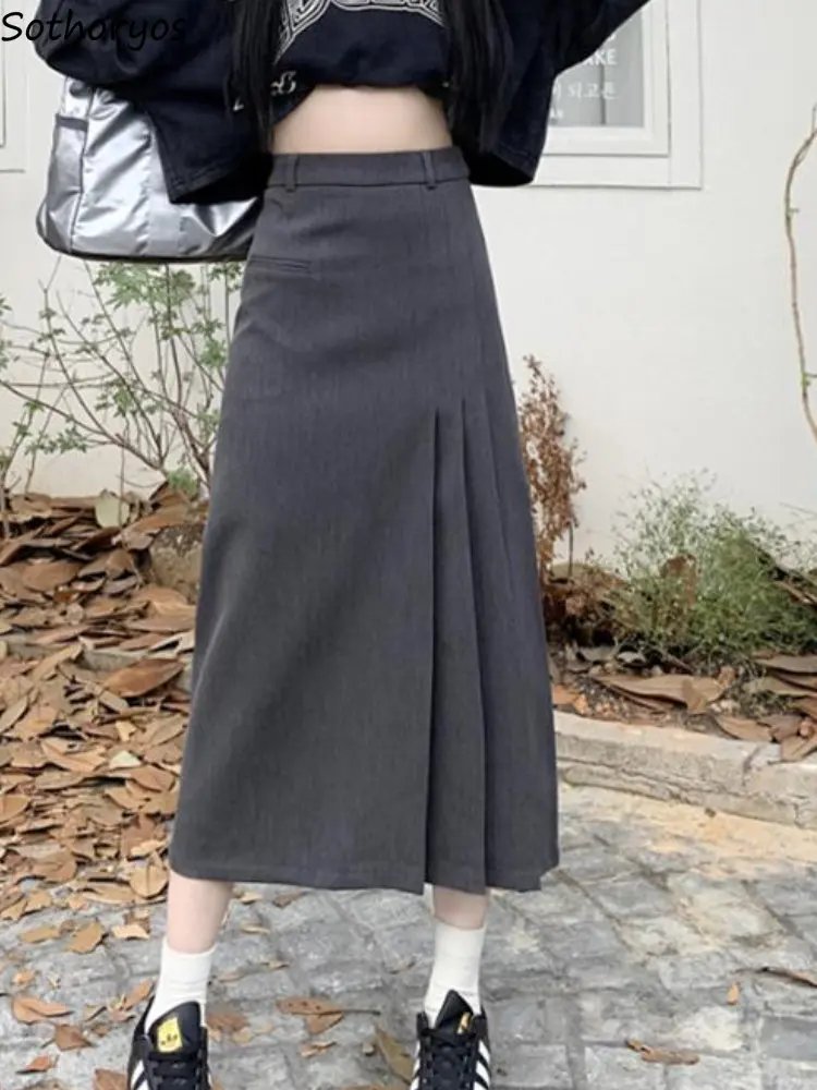 Skirts Women Folds Solid Sweet Simple Daily Creativity Delicate Temperament Basics Modern Trendy Graceful Charming Streetwear