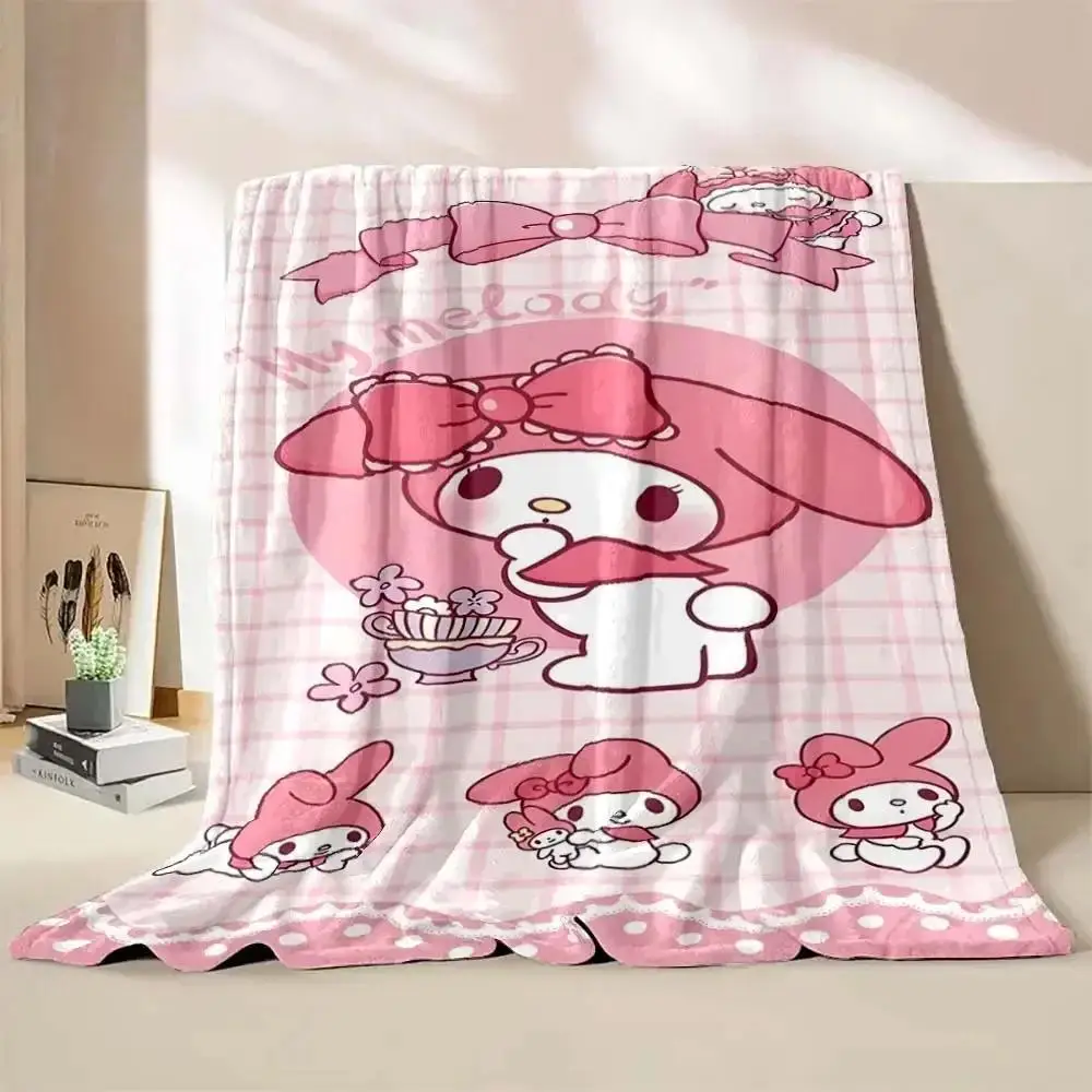 Cartoon My Melody Flannel Throw Blanket for Kids  Adults Perfect for Camping Sofa Use Fashion Gift King Size