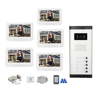 2 to 6 Units Building Doorbell Kits RFID Password Access Video Intercom System Video Door Phone for Home Flats Security