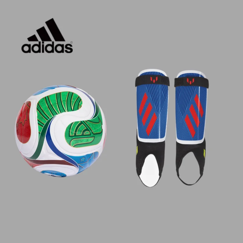 Adidas Standard Soccer Pack Size 5 Ball M Size Non Slip Shin Guards For Adult Daily Football SportJD8030+FL7774