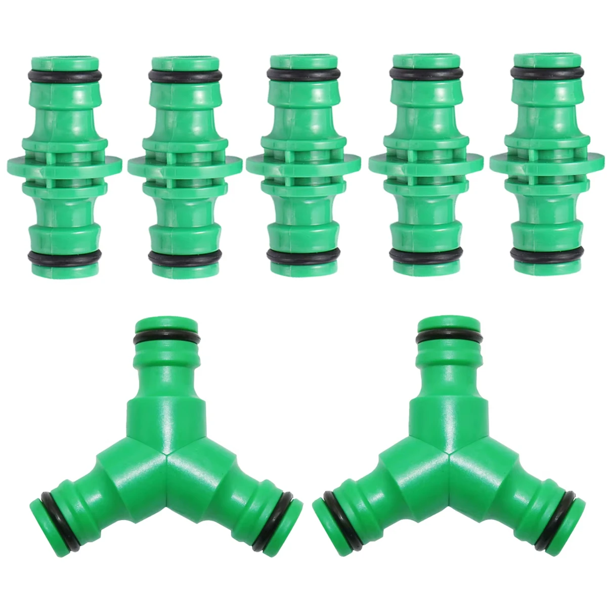 15Pc Joint Repair Connector 1/2'' Garden Hose Tubing Fitting Pipe Quick Coupling Drip Irrigation Watering System for Greenhouse