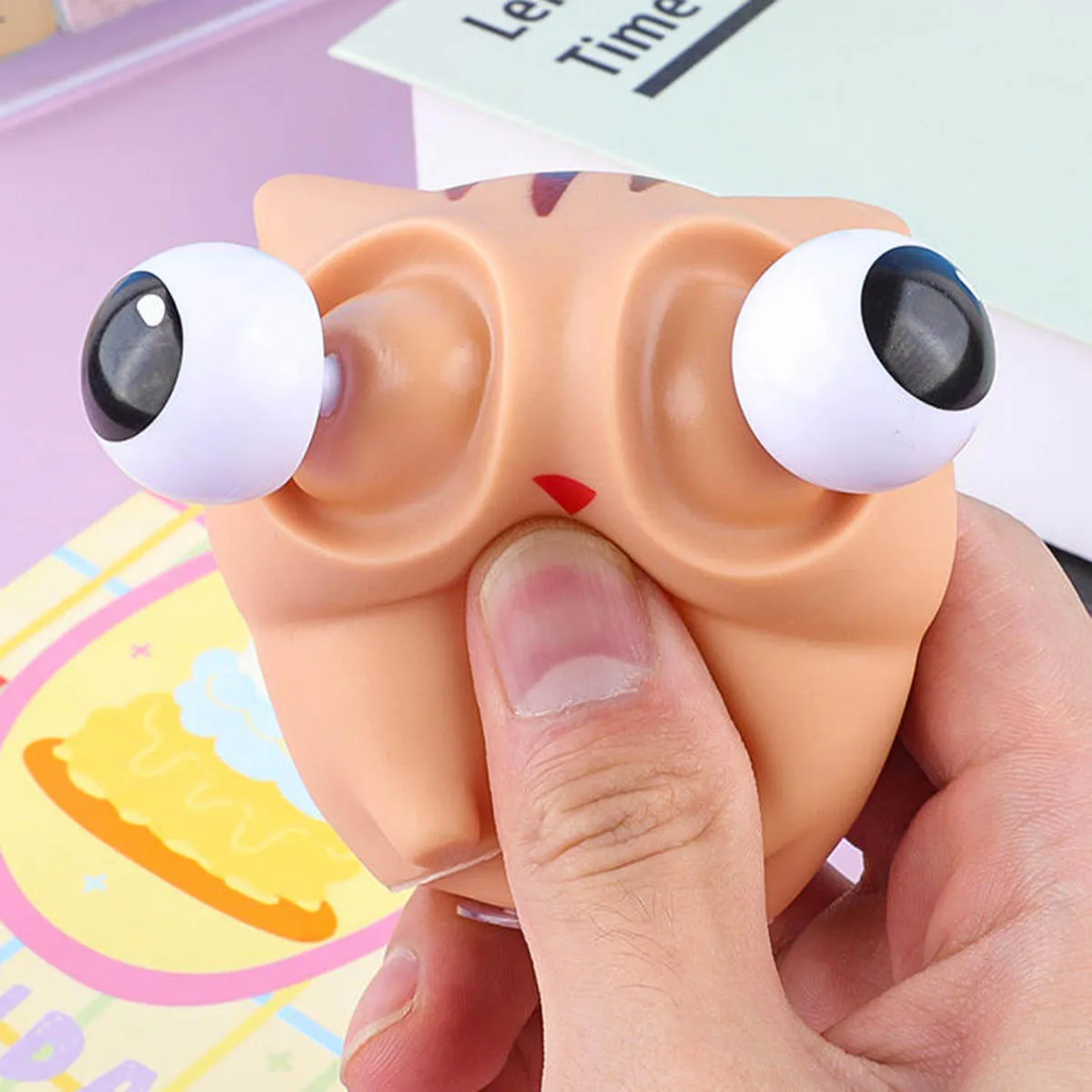 Funny Eyeball Burst Squeeze Toy Squishy Cartoon Cat Fidget Toy Kids Stress Relief Antistress Funny Pet Cat Animal Sensory Ball