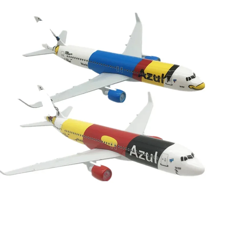 Hot 16CM Airplanes Brazil A320 Azul Brazilian Airlines Metal Plane Coloured Model Toys Aircraft Kid Gift Collectible Display