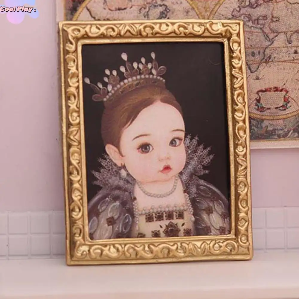 

1:12 Dollhouse Miniature Mural Dollhouse Painting Photos Vintage Dollhouse Miniature Oil Painting Resin Kawaii