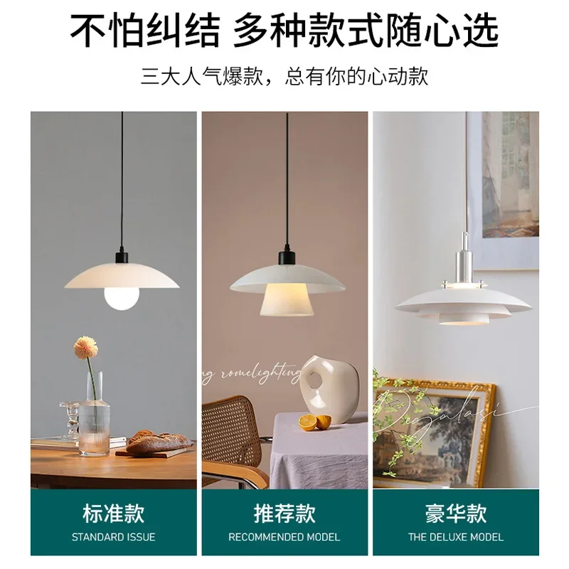 Luminária pendente UFO PH5 de vidro simples e elegante com design nórdico dinamarquês para sala de jantar e quarto