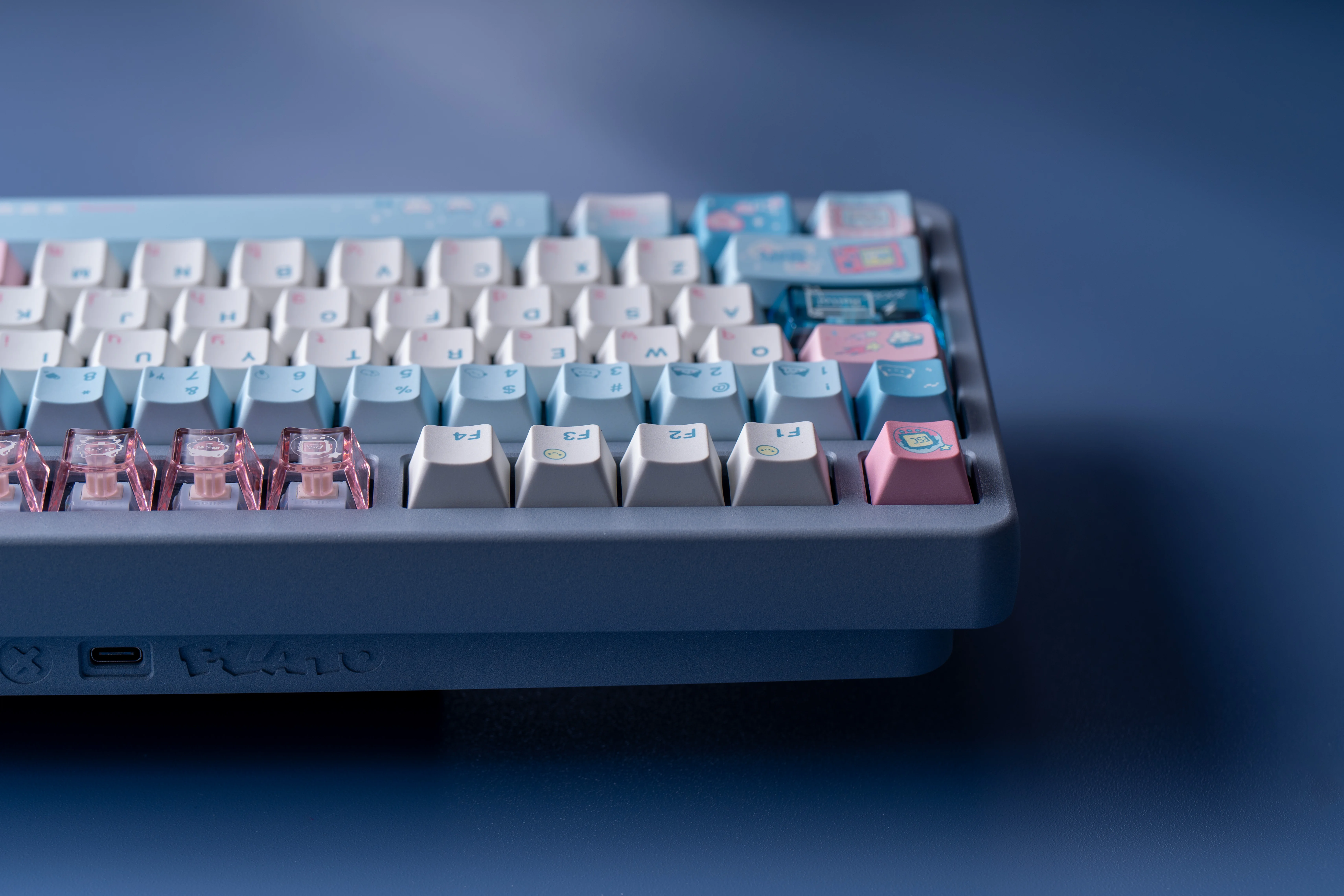 Chosfox&Soulcat 141+26 Tasten Elektronische Katzen-Tastenkappen PBT+PC Transparente Tastenkappen Cherry-Höhe Anpassbare Mechanische Tastatur-Tastenkappen – Detail 8